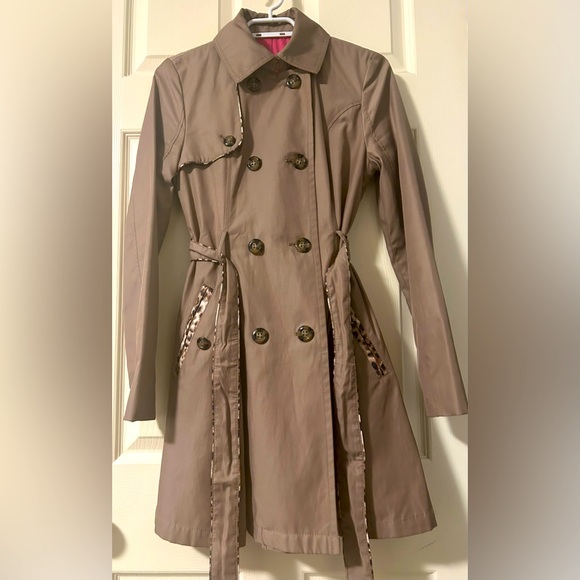 Betsy Johnson Trench Coat Tan XS with Belt A-Line Flare - Picture 2 of 10